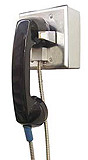 Lexan Handset with Armored Cord and Chrome Hookswitch Hanger, in Surface Mount Box
