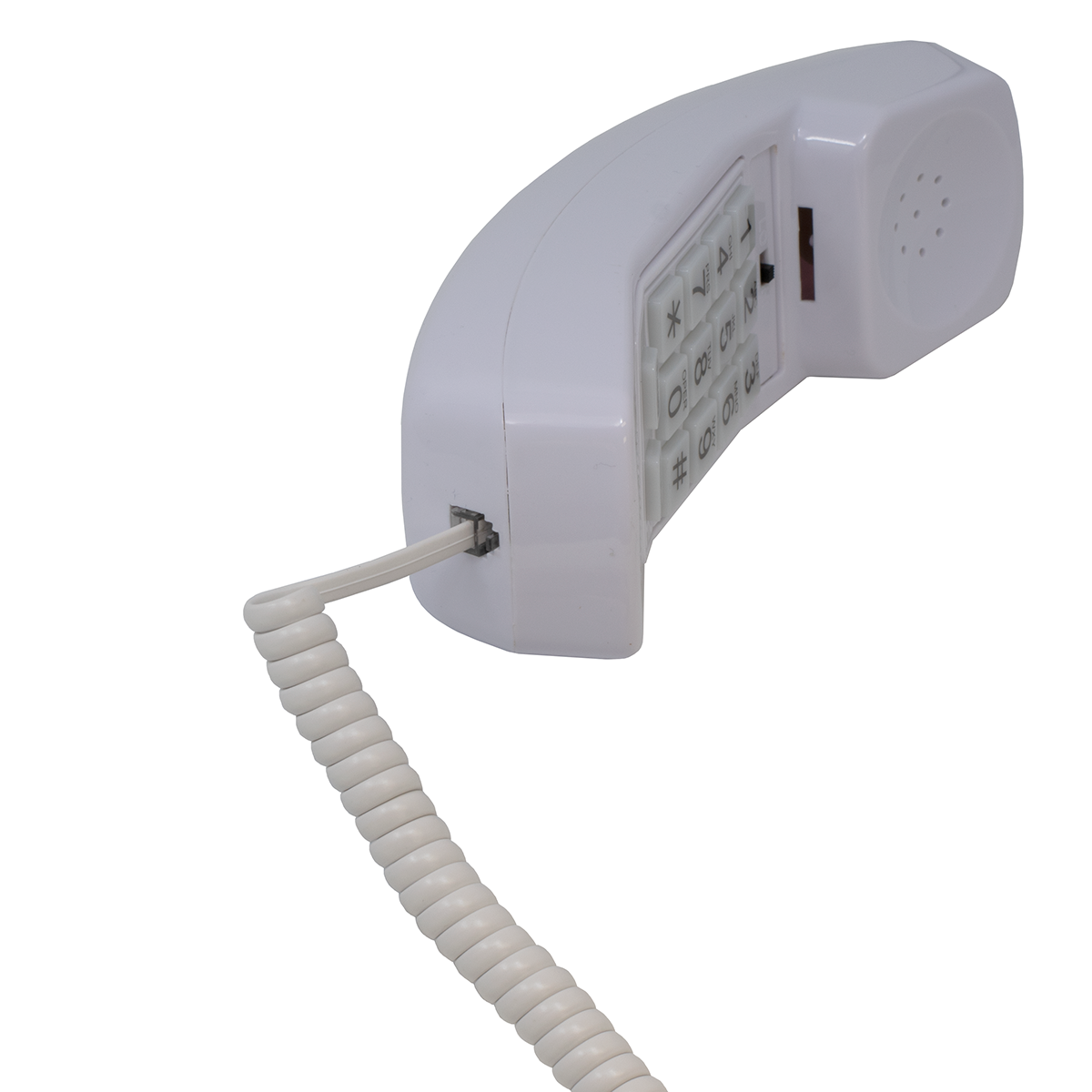 7' White Coiled Handset Cord (Handset View)
