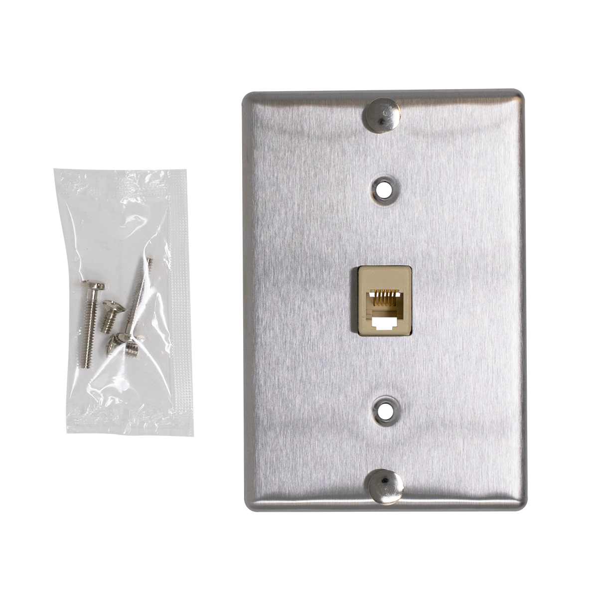 6 COND STAINLESS WALL PHONE JACK