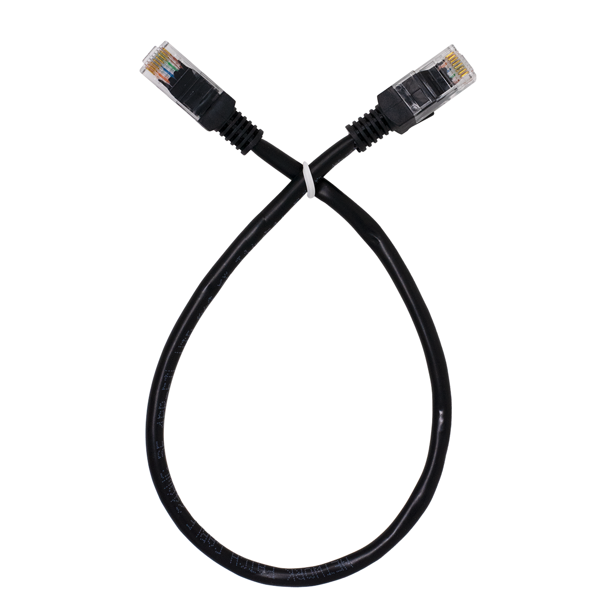 CAT5E, NON BOOTED, RJ45,1 FT, BLACK, BAGGED