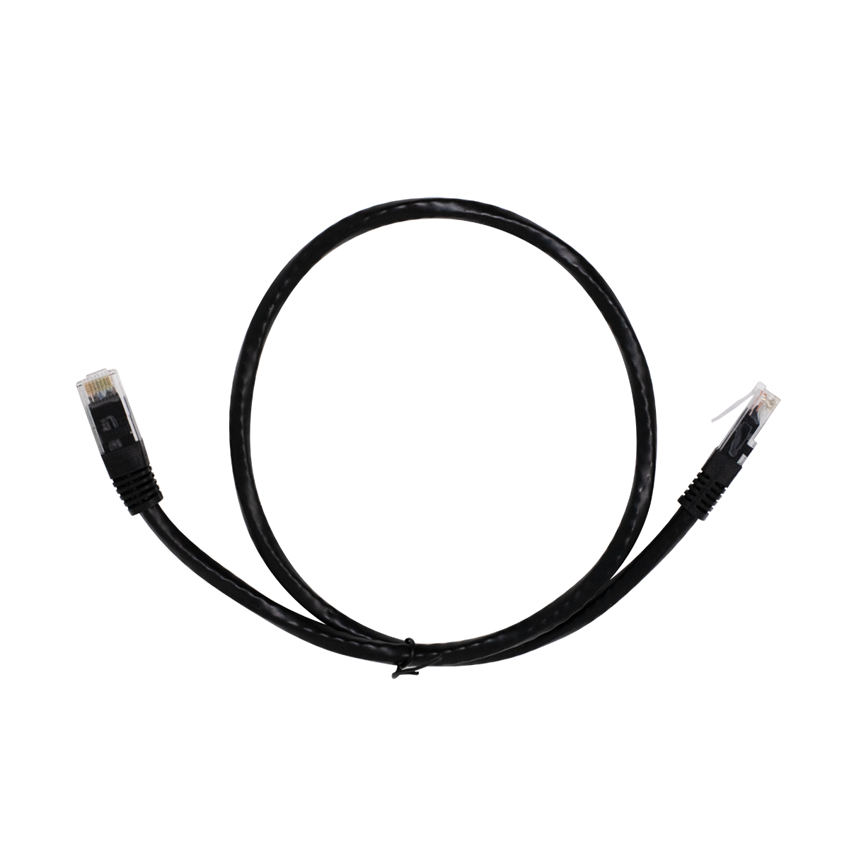 CAT6, NON BOOTED, RJ45,2', BLACK, BAGGED