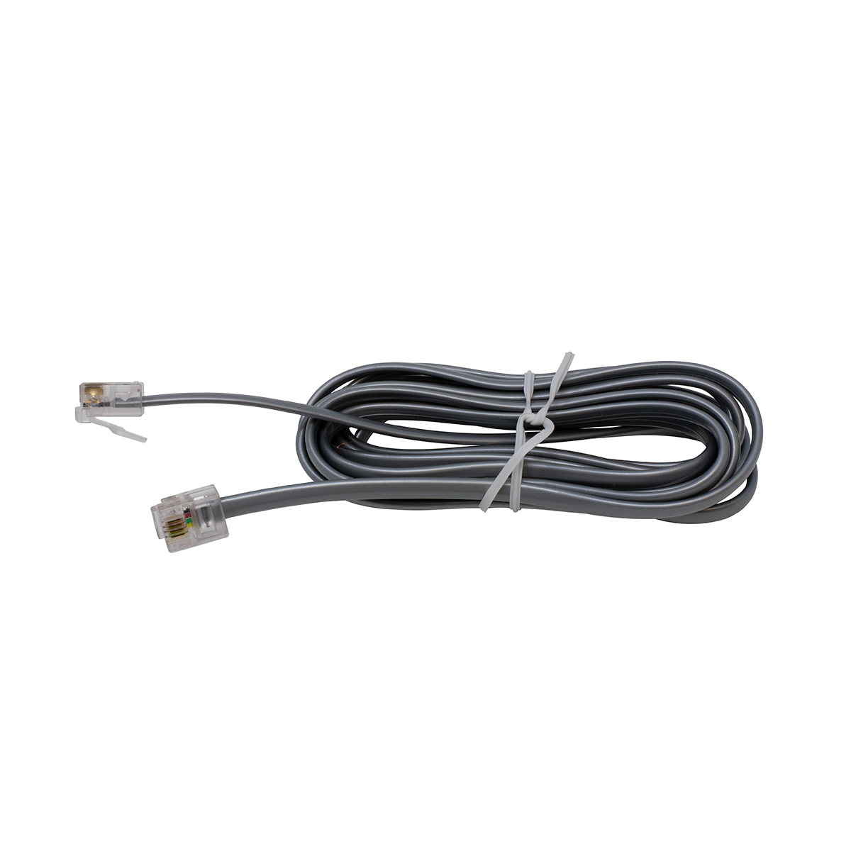 7' 4 Conductor (6P4C) Silver Telephone Line Cord