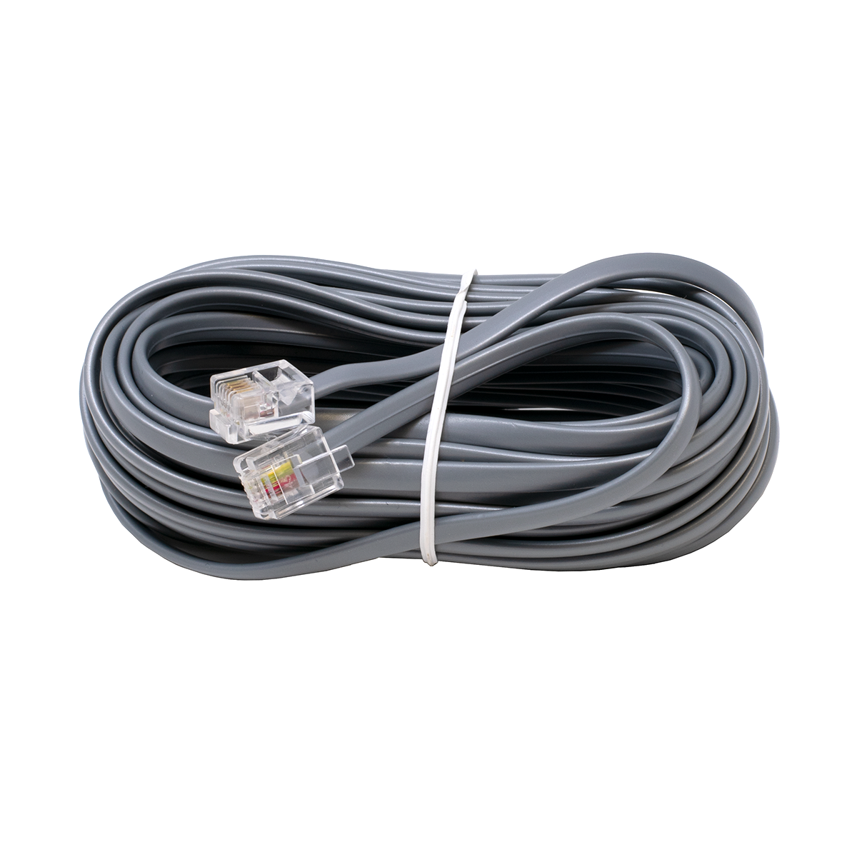 25' 4 Conductor (6P4C) Silver Telephone Line Cord
