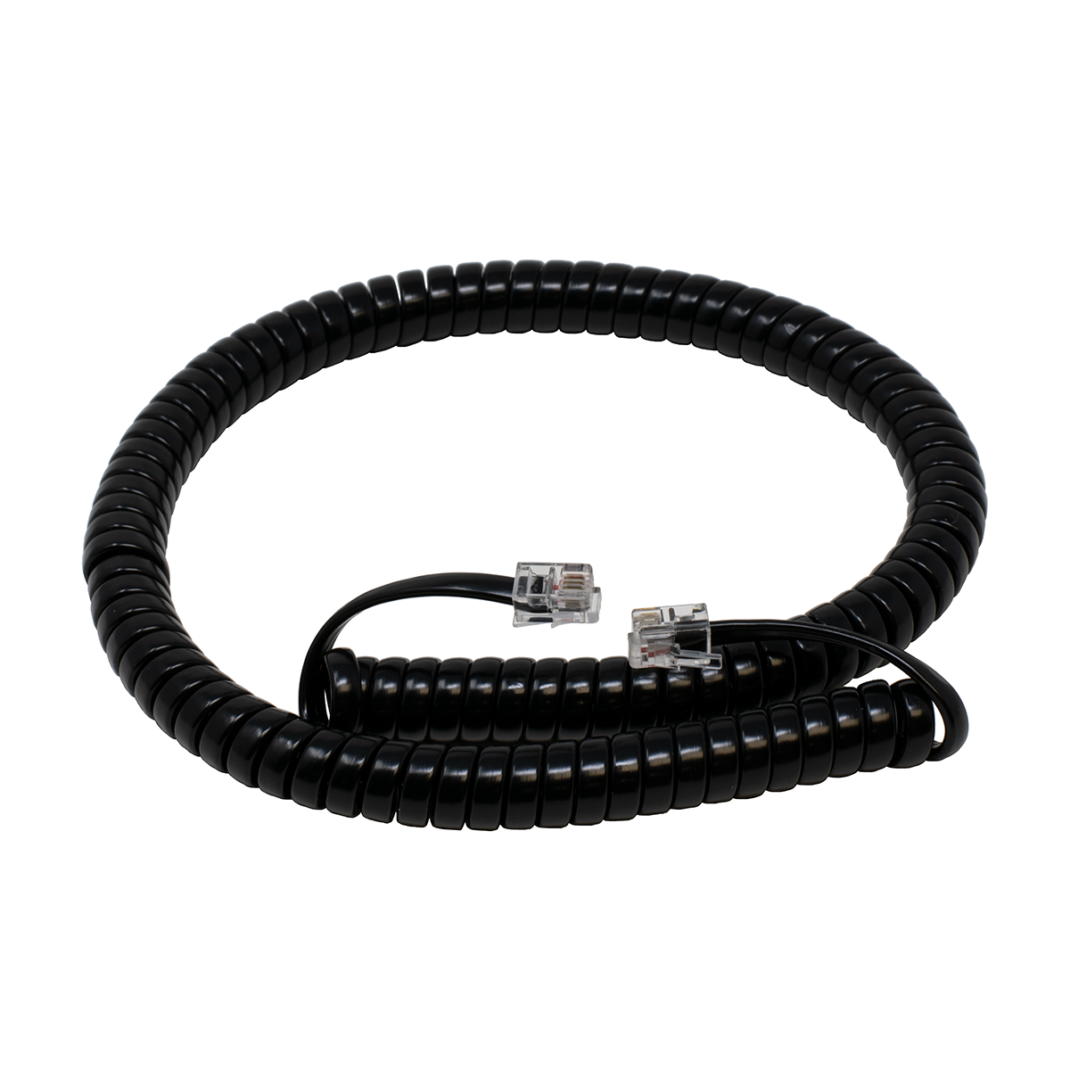 12' Black Coiled Handset Cord