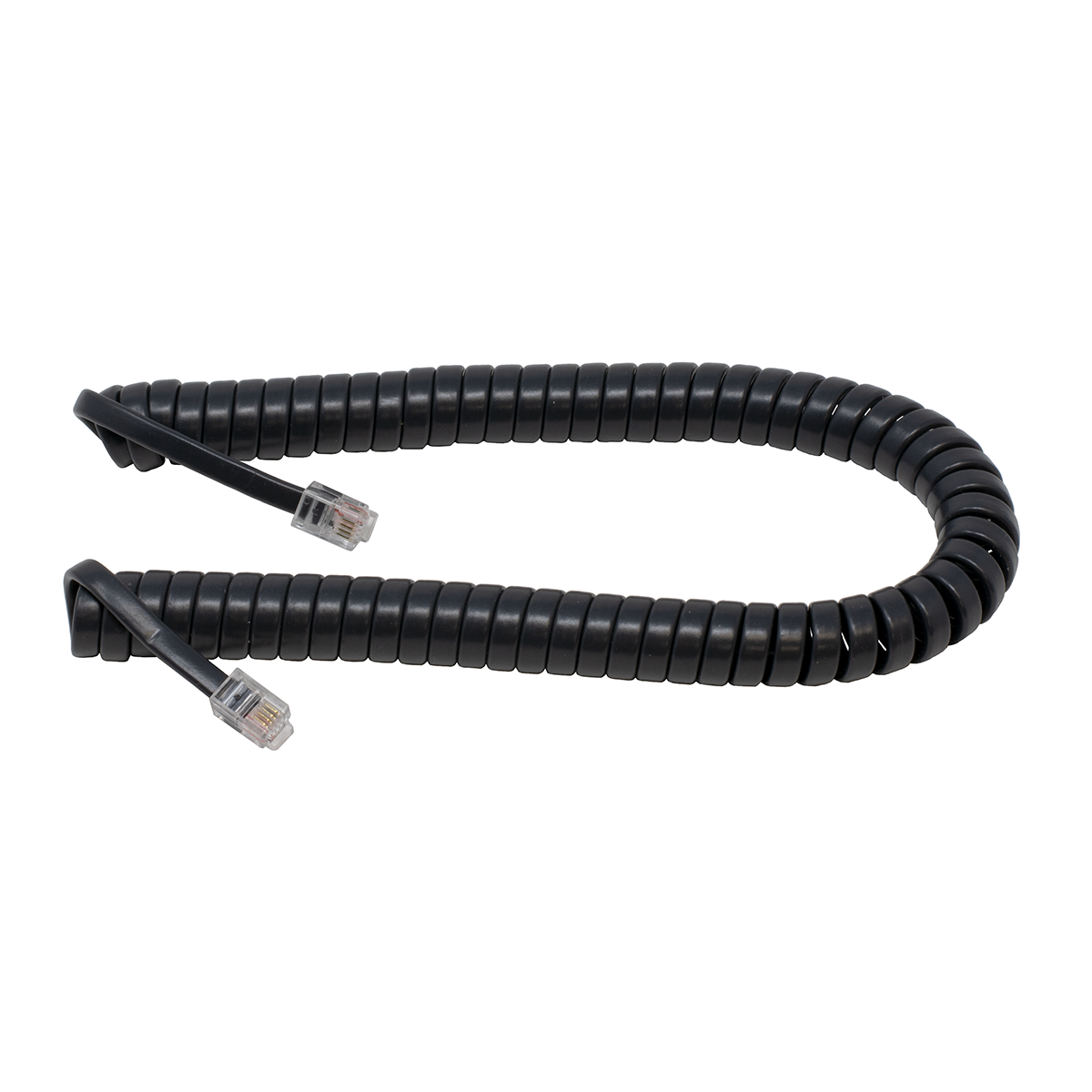 7' Charcoal Gray Coiled Handset Cord