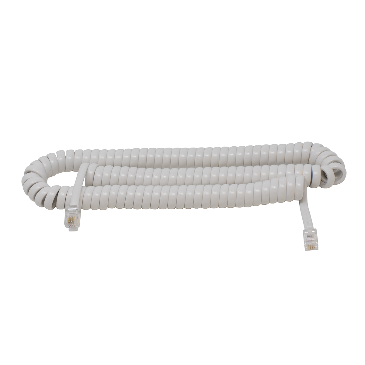 12' White Coiled Handset Cord