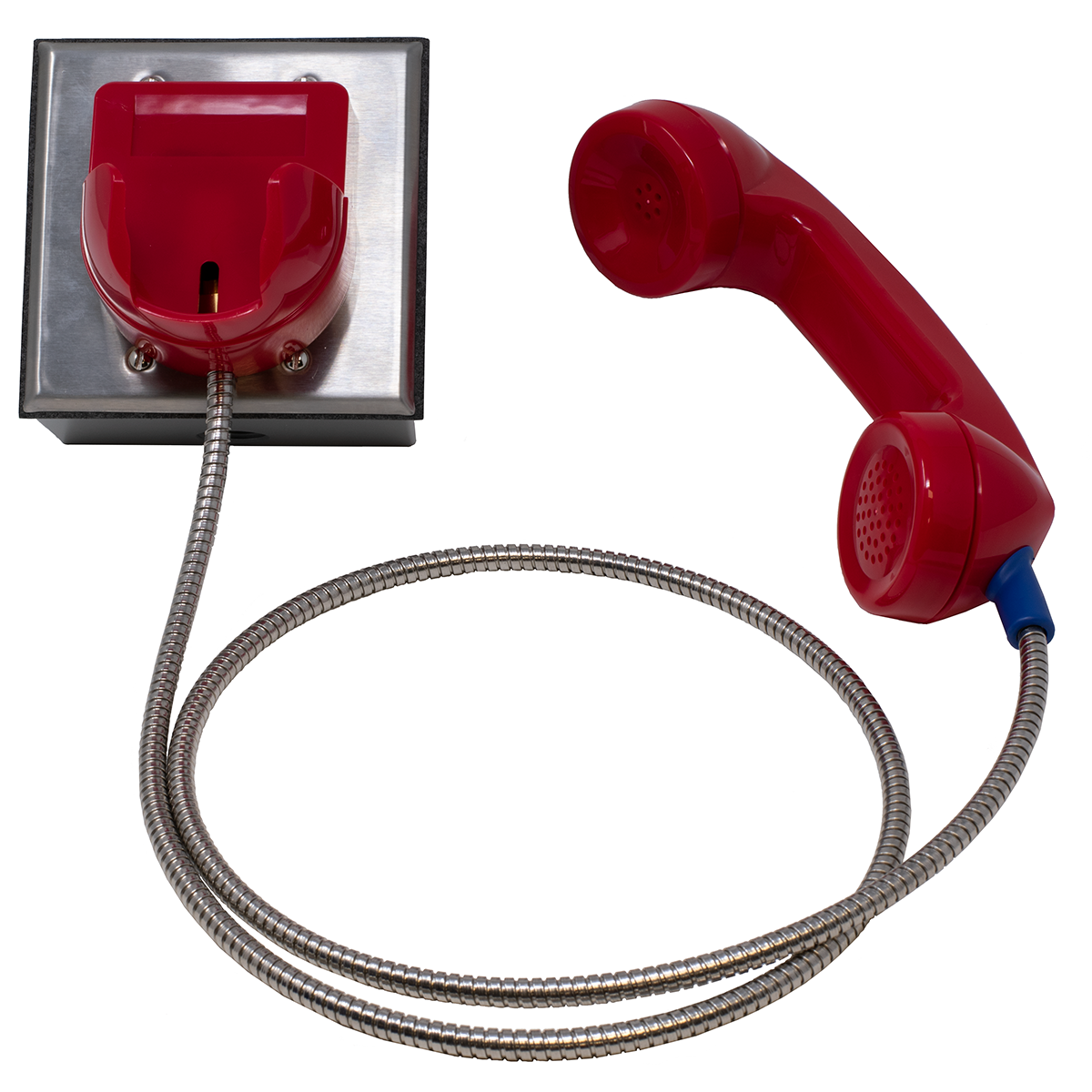 Outdoor Rated Telephone with Red Plastic Hookswitch (Front View)