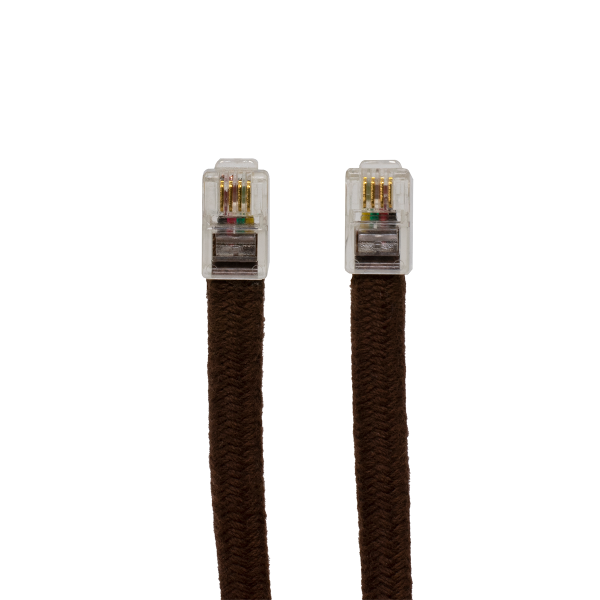 4.5' Modular Brown Cloth Handset Cord (Plug View)