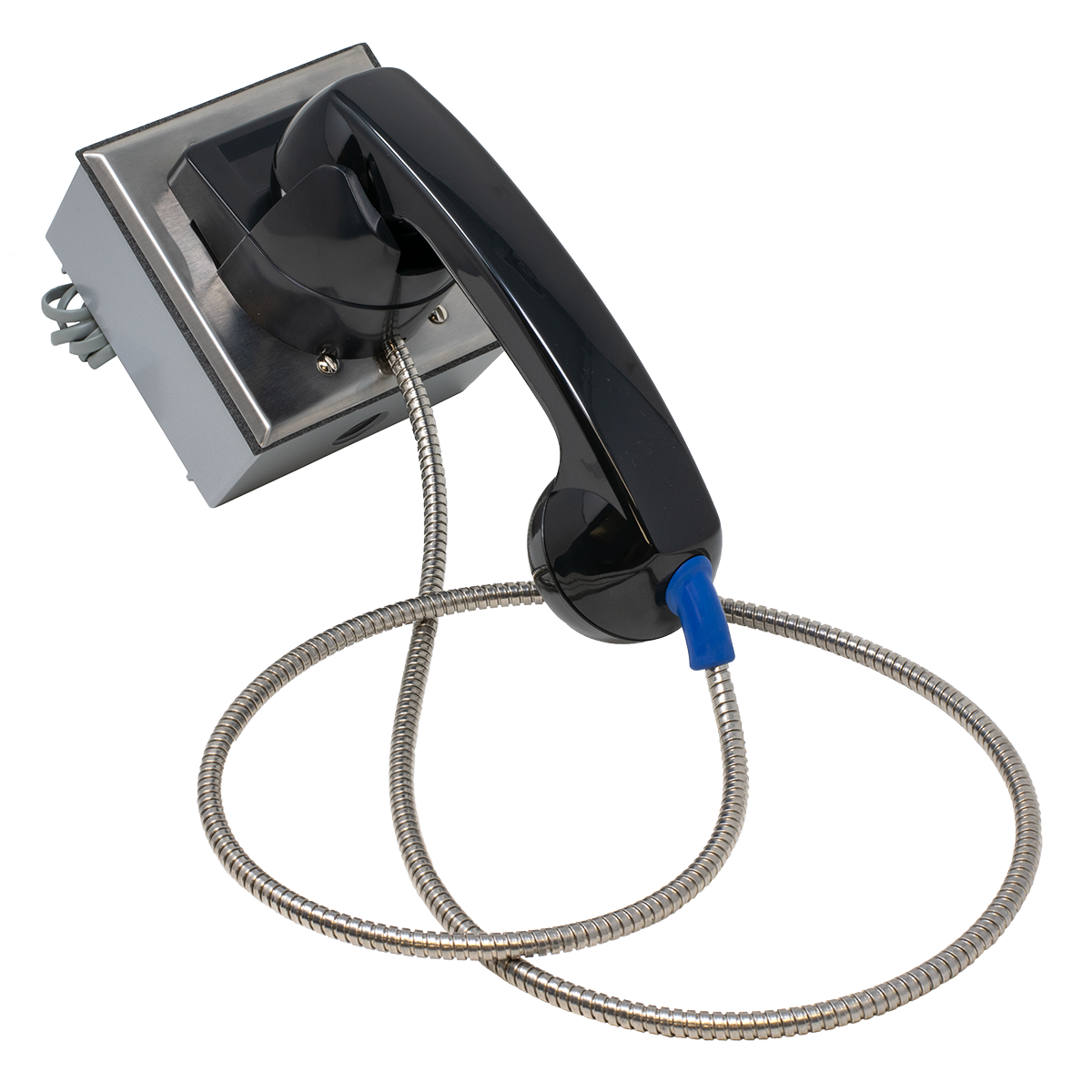 Outdoor Rated Telephone with Black Plastic Hookswitch (Side View)