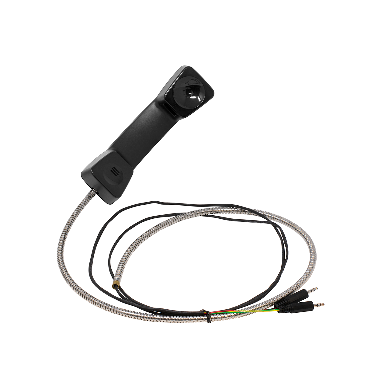  Black Euro PC Handset with Armored Cord