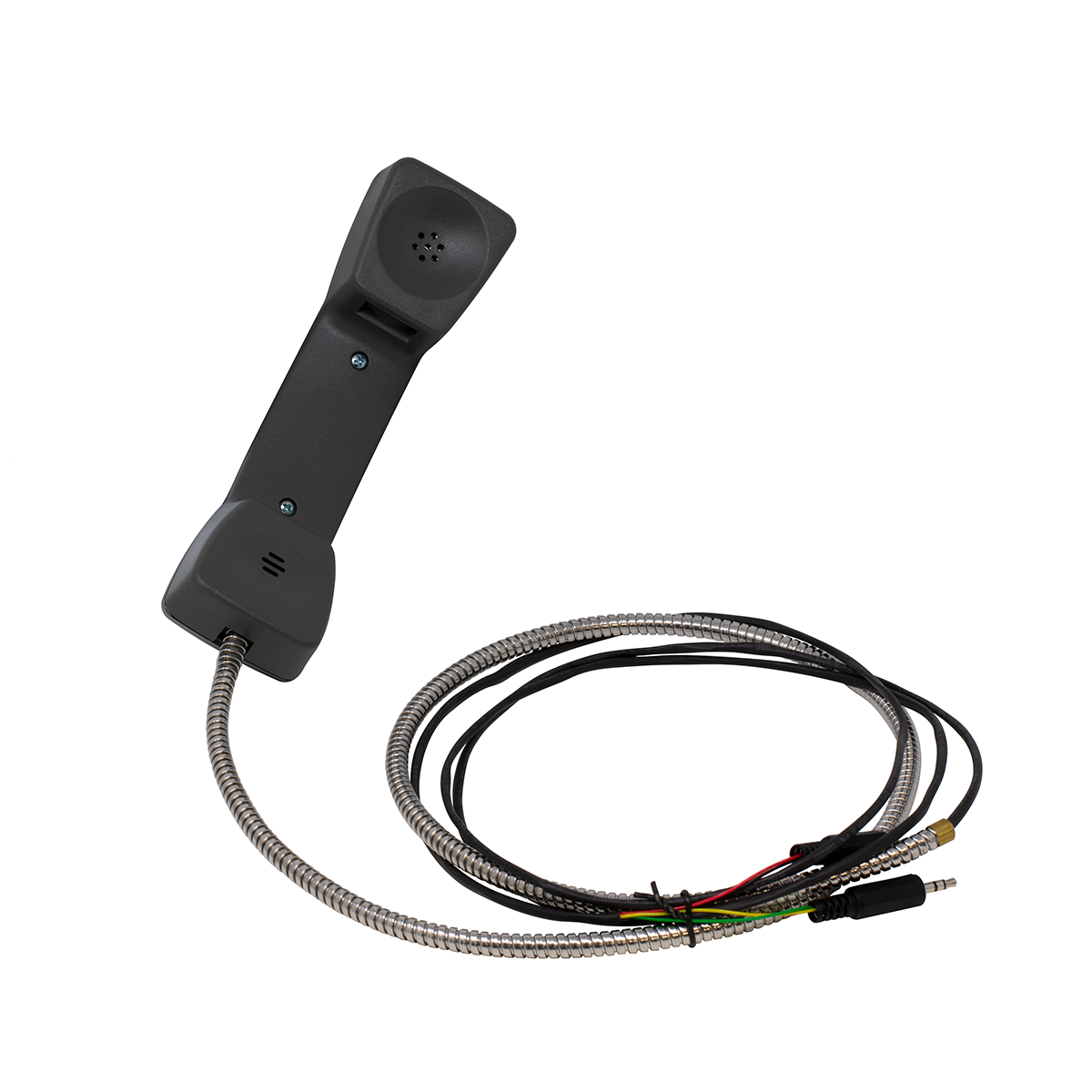 Charcoal Euro PC Handset with Armored Cord