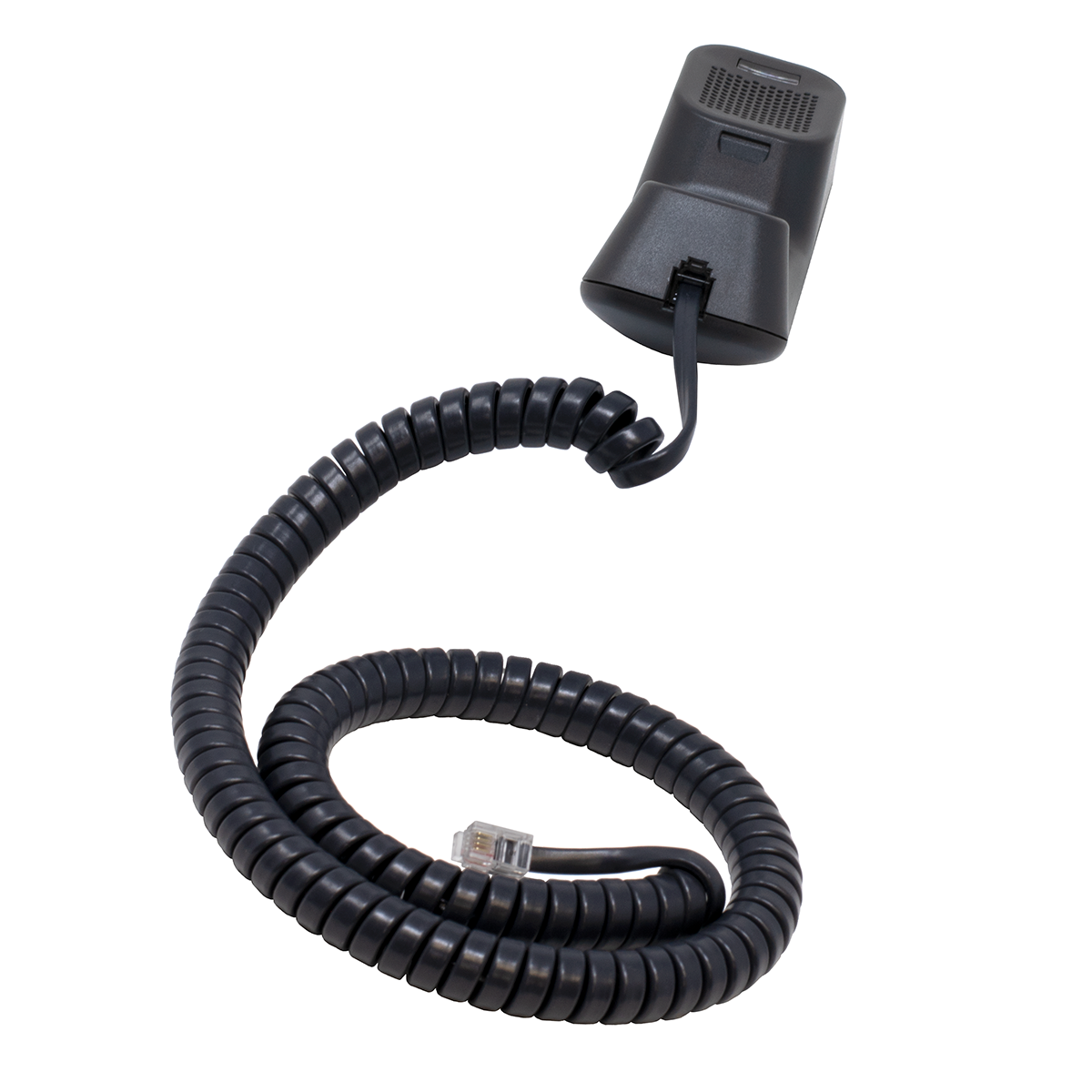 12' Charcoal Gray Coiled Handset Cord (Handset View)