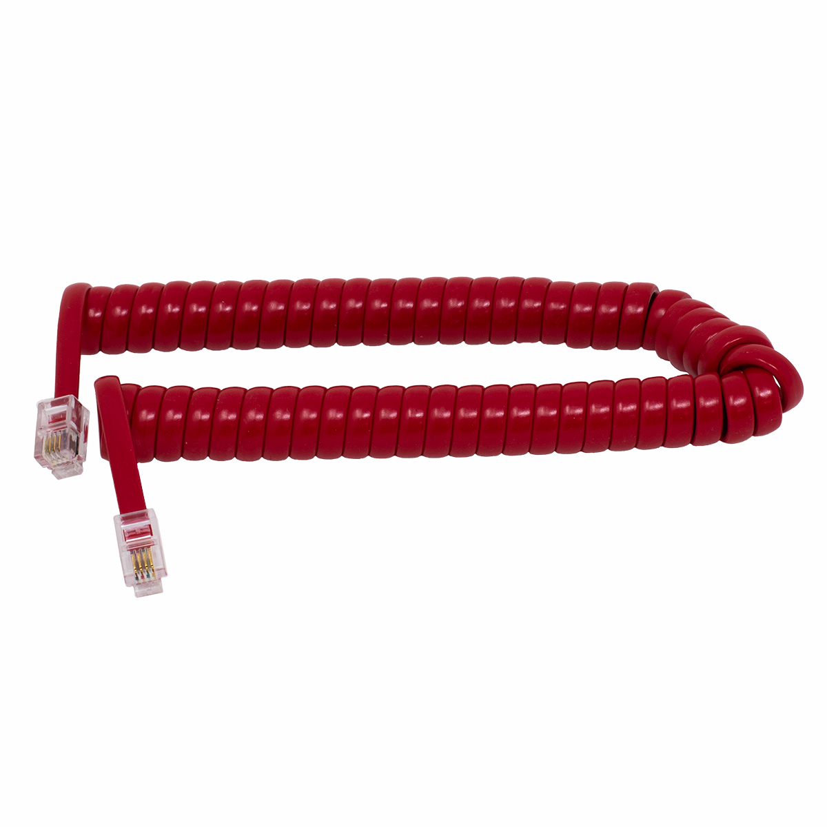 7' Cherry Red Coiled Handset Cord